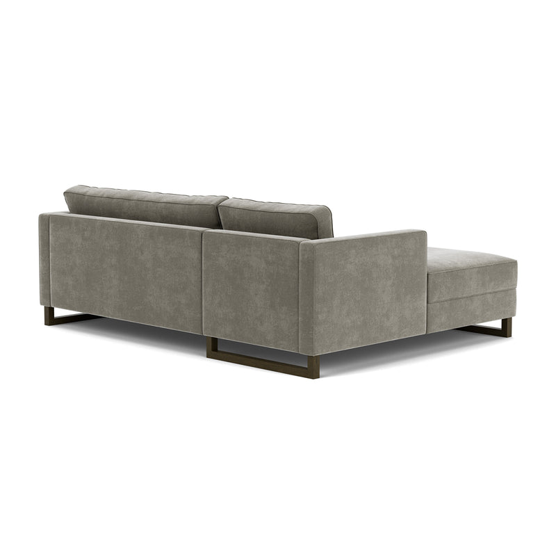 Planet Grey Green Fabric / Dark Walnut