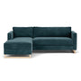 Madison Chaise Lounge Sofa Bed Left - Danny Dust Blue Textured Weave / Oak