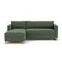 Madison Chaise Storage Lounge Sofa Bed Left - Cura Dark Green Weave / Oak