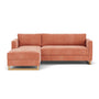 Madison Chaise Storage Lounge Sofa Bed Left - Danny Dusty Rose Textured Weave / Oak