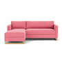 Madison Chaise Storage Lounge Sofa Bed Left - Firenze Bubblegum Fabric / Oak