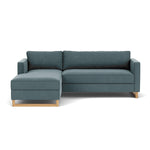 Forest Dust Blue Fabric / Oak
