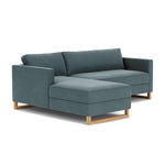 Forest Dust Blue Fabric / Oak