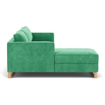 Moss Grass Green Fabric / Oak