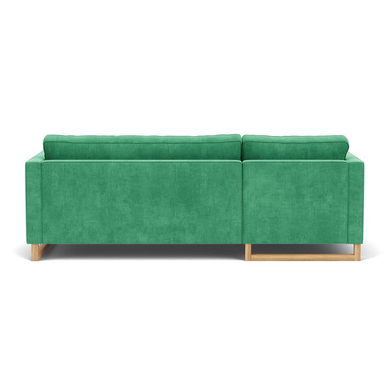 Moss Grass Green Fabric / Oak