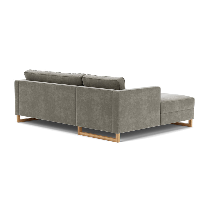 Planet Grey Green Fabric / Oak