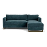 Danny Dust Blue Textured Weave / Dark Walnut