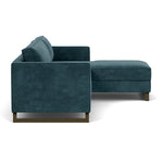 Danny Dust Blue Textured Weave / Dark Walnut