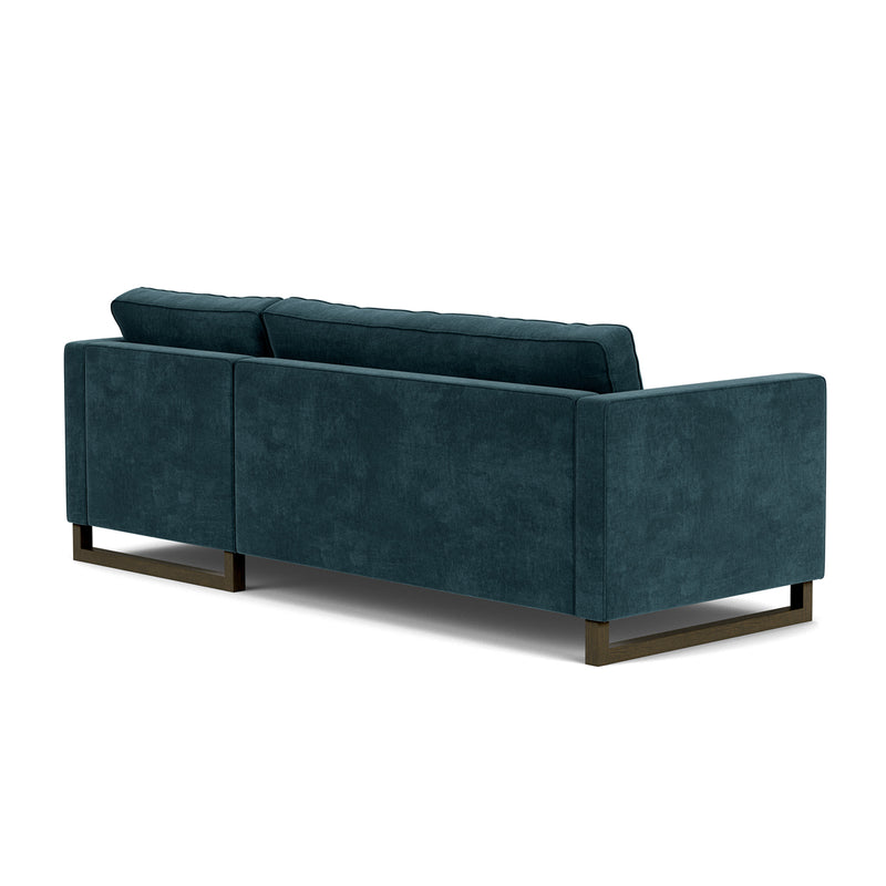 Danny Dust Blue Textured Weave / Dark Walnut