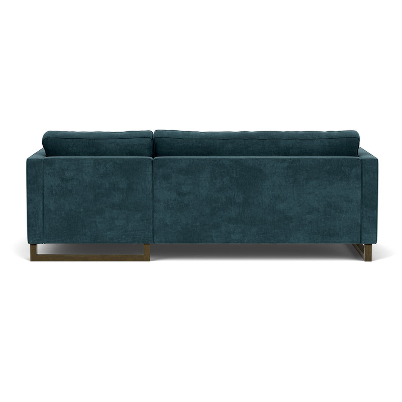 Danny Dust Blue Textured Weave / Dark Walnut