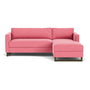 Madison Chaise Storage Lounge Sofa Bed Right - Firenze Bubblegum Fabric / Dark Walnut