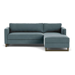 Forest Dust Blue Fabric / Dark Walnut