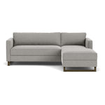 Elliot Light Grey Fabric / Dark Walnut