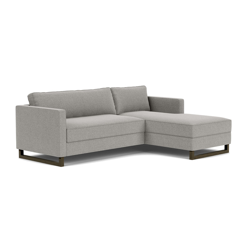 Elliot Light Grey Fabric / Dark Walnut
