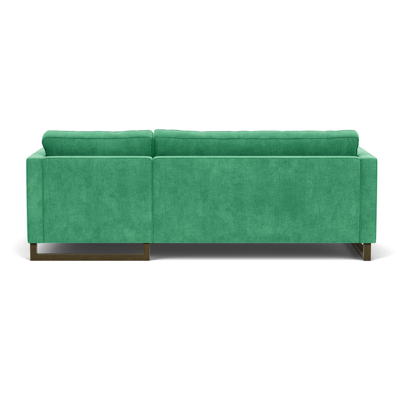 Moss Grass Green Fabric / Dark Walnut