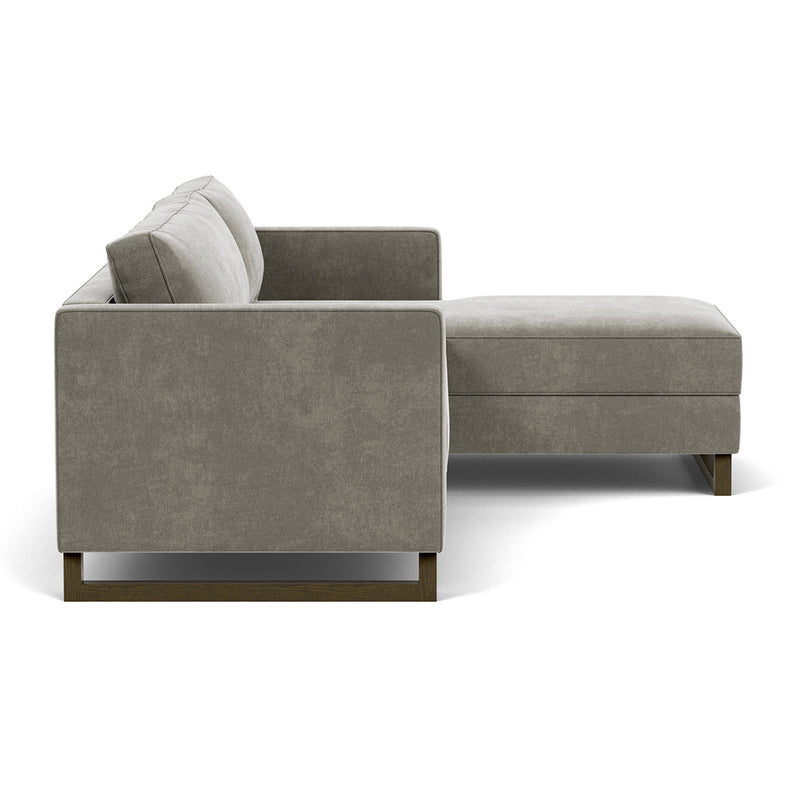 Planet Grey Green Fabric / Dark Walnut