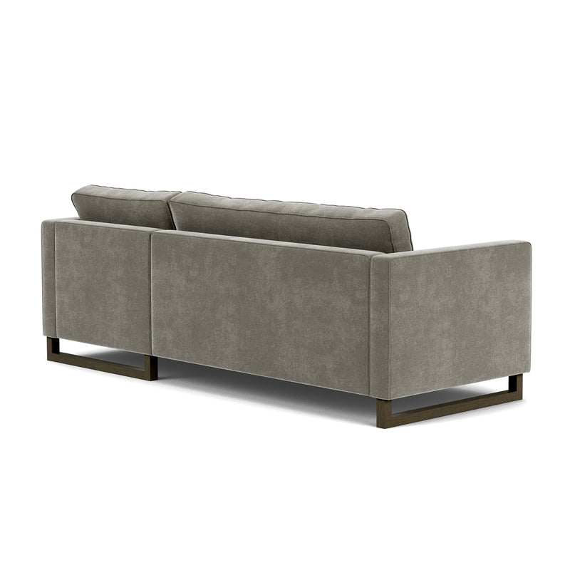 Planet Grey Green Fabric / Dark Walnut