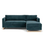 Madison Chaise Lounge Sofa Bed Right - Danny Dust Blue Textured Weave / Oak