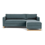 Forest Dust Blue Fabric / Oak