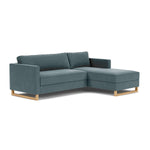 Forest Dust Blue Fabric / Oak