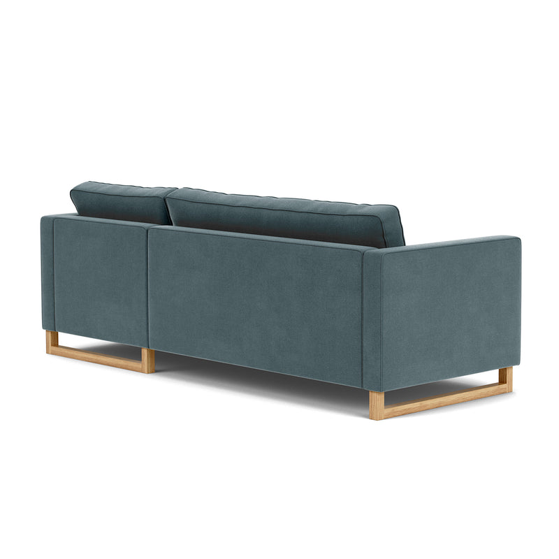 Forest Dust Blue Fabric / Oak