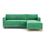 Moss Grass Green Fabric / Oak
