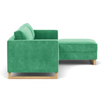 Moss Grass Green Fabric / Oak