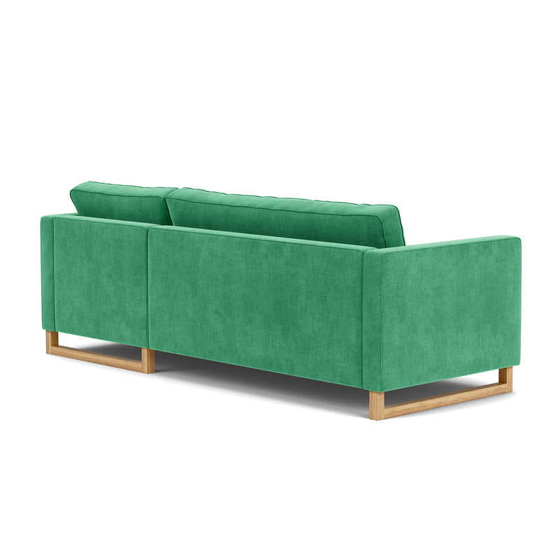 Moss Grass Green Fabric / Oak