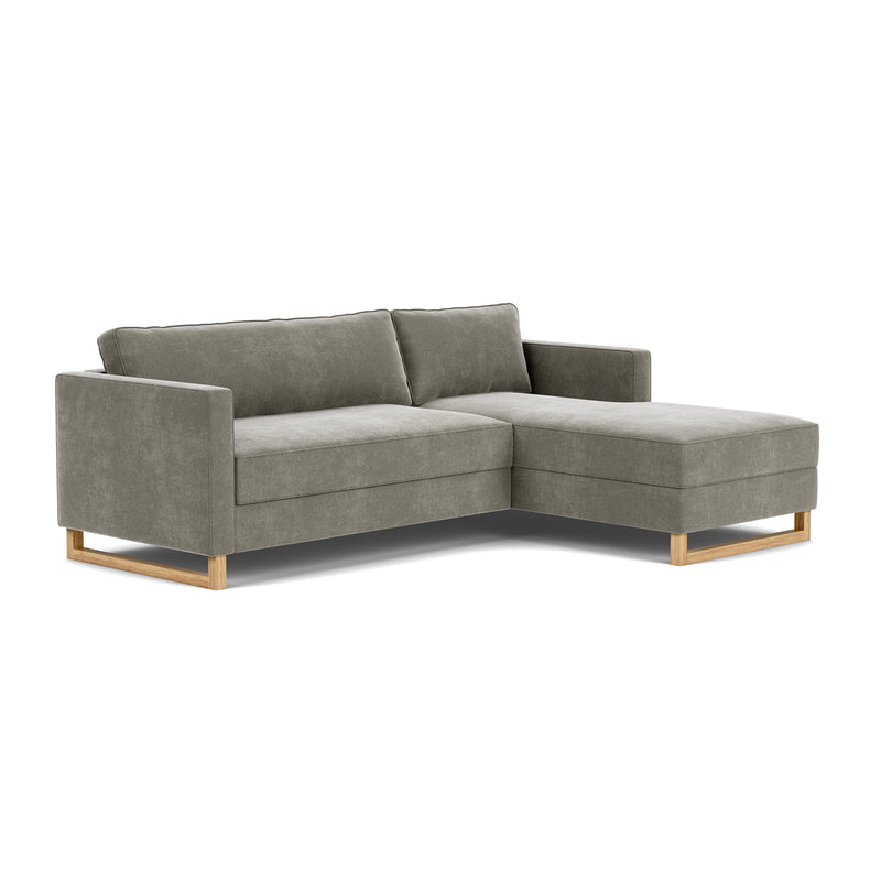 Planet Grey Green Fabric / Oak