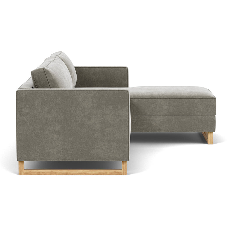 Planet Grey Green Fabric / Oak