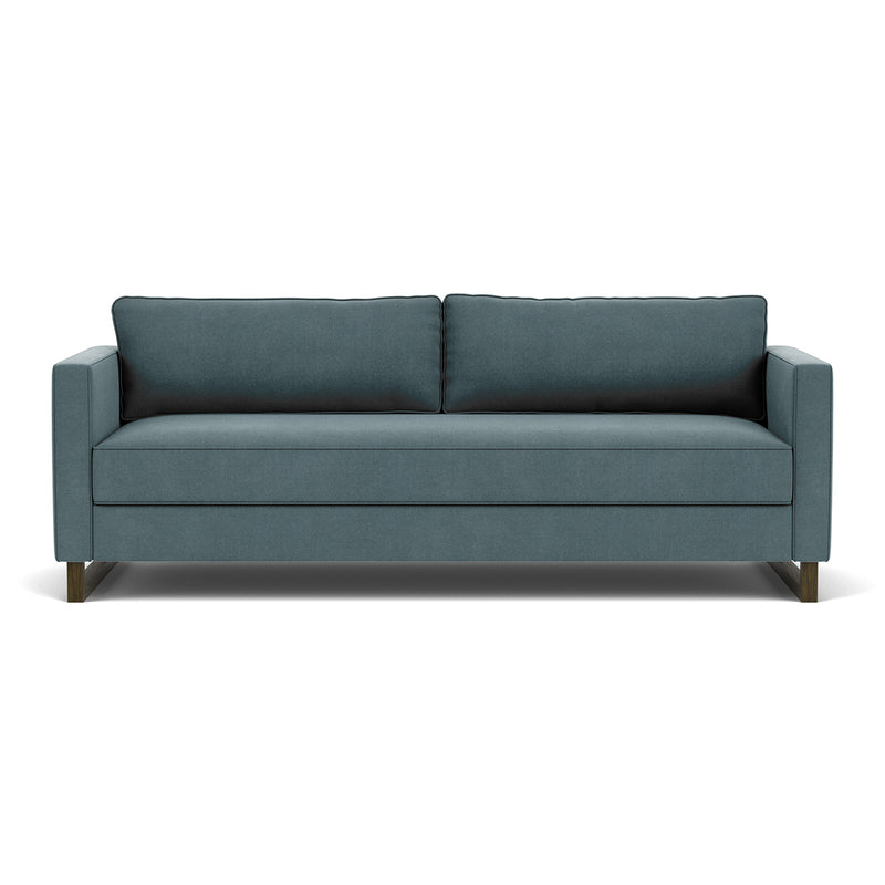 Forest Dust Blue Fabric / Dark Walnut