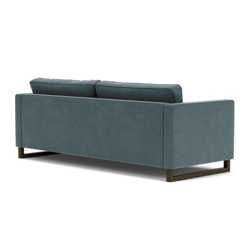 Forest Dust Blue Fabric / Dark Walnut