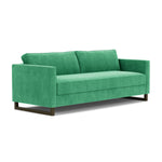Moss Grass Green Fabric / Dark Walnut