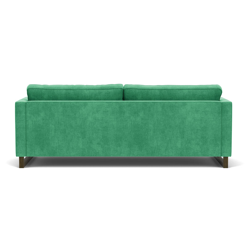 Moss Grass Green Fabric / Dark Walnut