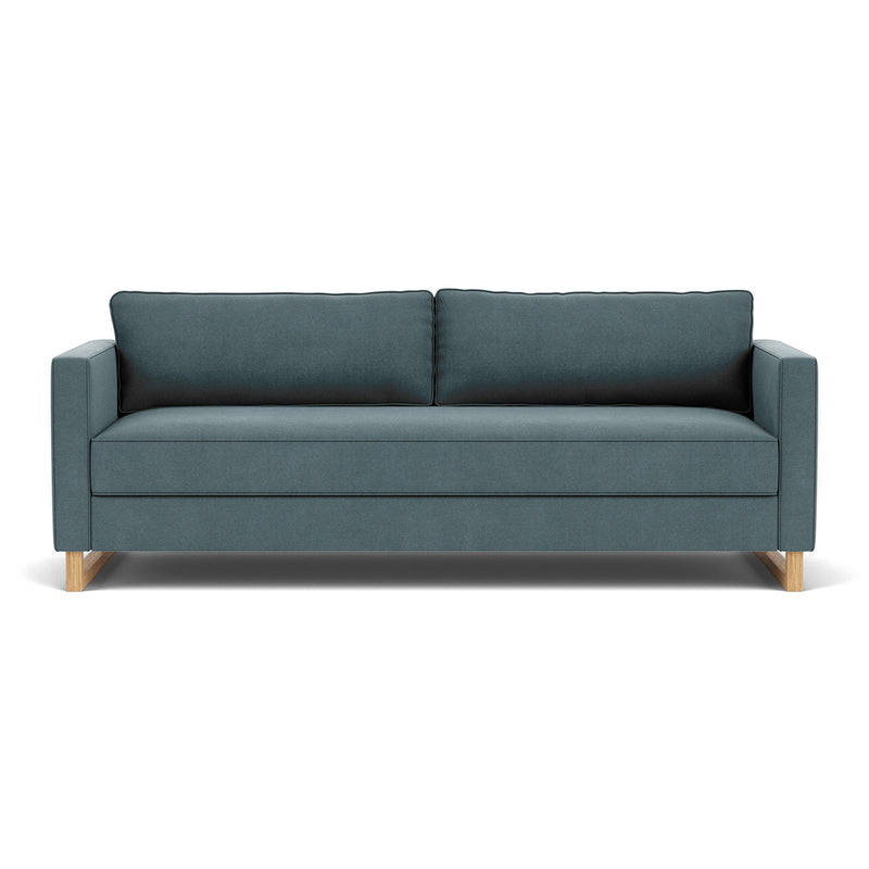 Forest Dust Blue Fabric / Oak