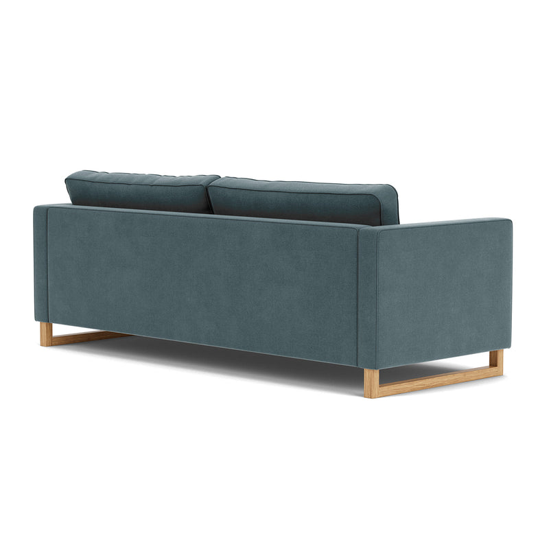 Forest Dust Blue Fabric / Oak
