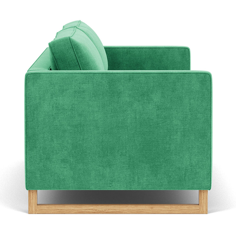 Moss Grass Green Fabric / Oak