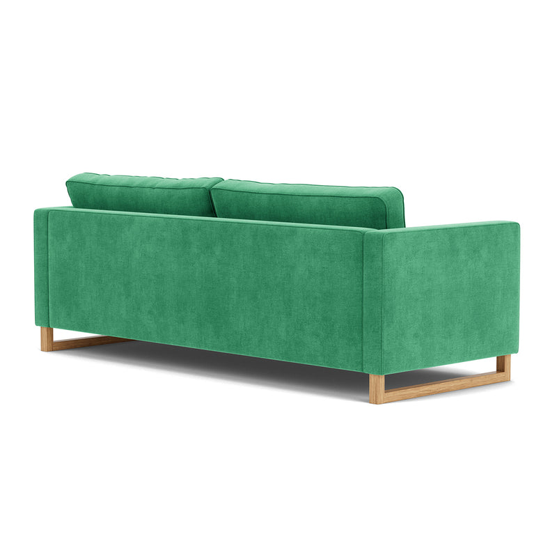 Moss Grass Green Fabric / Oak