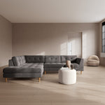 Danny Steel Grey Textured Weave / Oak