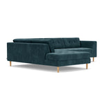 Danny Dust Blue Textured Weave / Oak