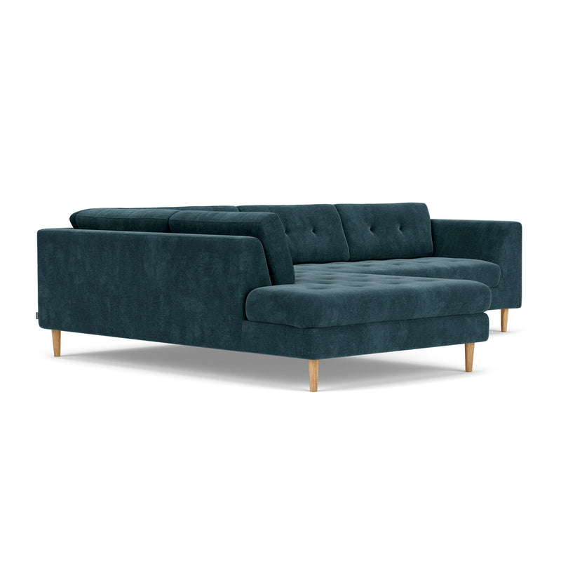 Danny Dust Blue Textured Weave / Oak