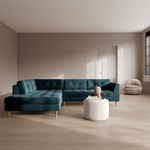 Danny Dust Blue Textured Weave / Oak