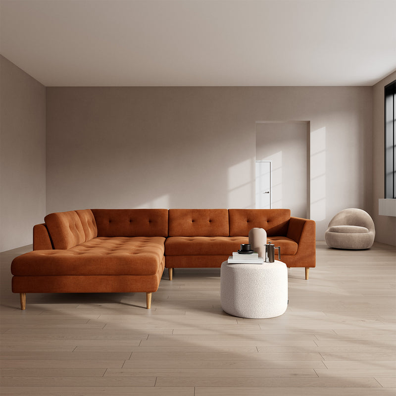 Moss Rust Fabric / Oak