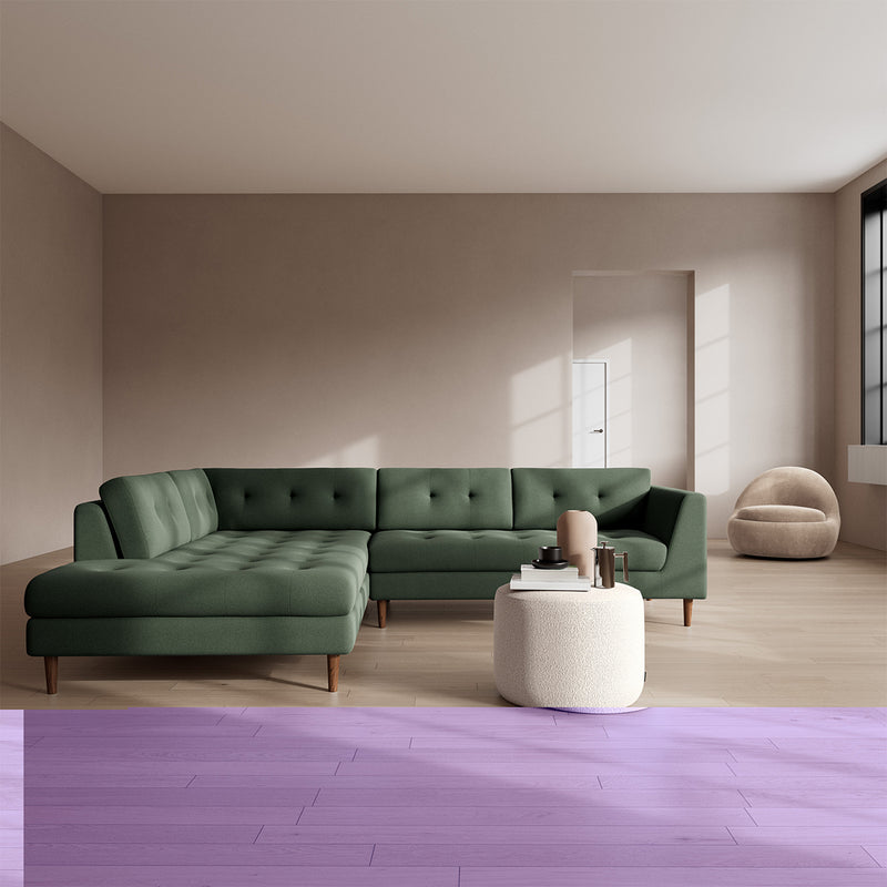 Cura Dark Green Weave / Walnut Natural