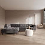 Danny Steel Grey Textured Weave / Walnut Natural