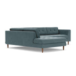 Forest Dust Blue Fabric / Walnut Natural