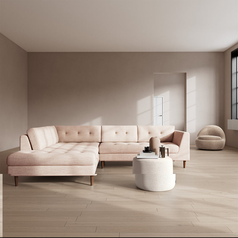 Vega Cream Textured Weave / Walnut Natural