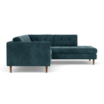 Danny Dust Blue Textured Weave / Walnut Natural