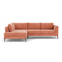NOA Left Corner Sofa - Danny Dusty Rose Textured Weave / Black Metal