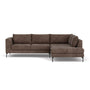 NOA Right Corner Sofa - Aulla Cacao Textured Weave / Black Metal
